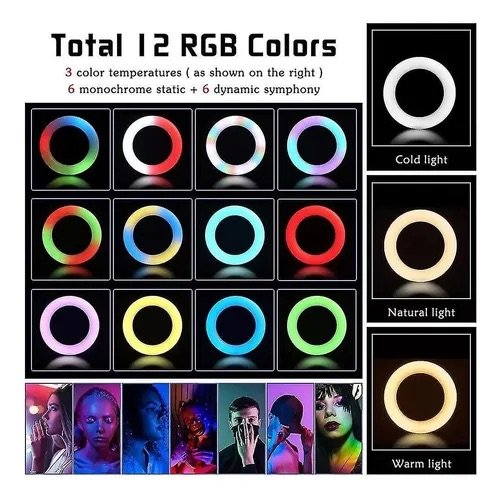 Aro de luz LED RGB Soft Ring Light modelo MJ33 - Image 5